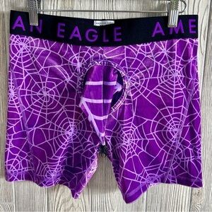 NEW! MENS COSTUME POUCH BOXER BRIEFS Spider Web Velvet Halloween Funny Gift NWT